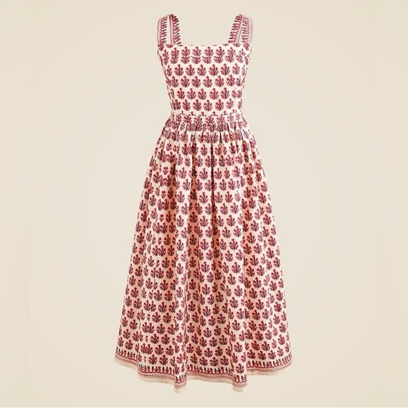 NWT J. Crew Embroidered apron dress in block print Size 0 $248 - Picture 4 of 11